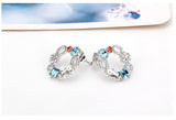 ERFA088 Fashion Fancy Flower Circle Stud Earrings