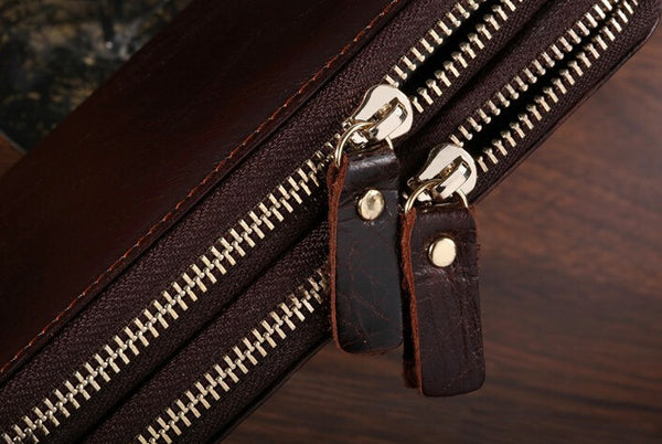 Fashion Roomy Solid Coffee Brown Wristlet Wallet