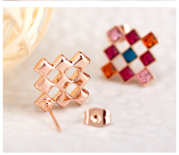 ERFA012 Trendy Charm Crosse Stud Earrings