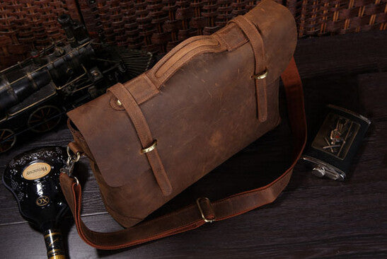 Fashionable Quintessential Solid Brown Briefcase Messenger