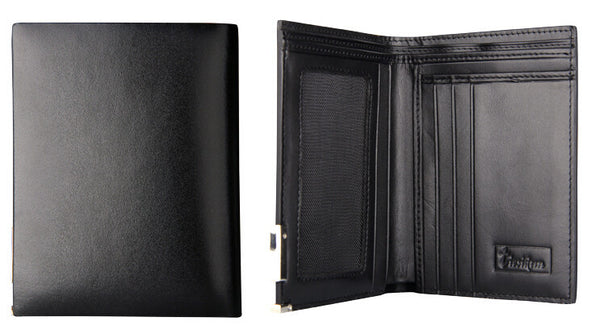 Charm Two Sizes Solid Black Men Wallet