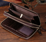 Fashion Roomy Solid Coffee Brown Wristlet Wallet