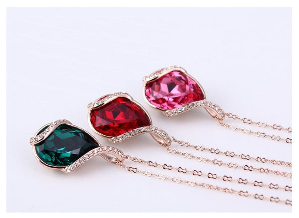 NLFA064 Charm Ocean Heart Pendant Necklace