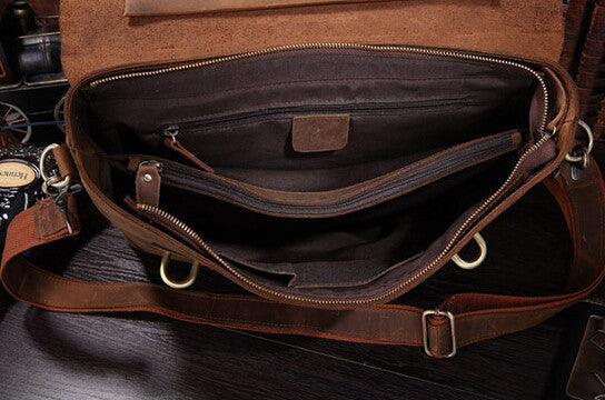 Fashionable Quintessential Solid Brown Briefcase Messenger