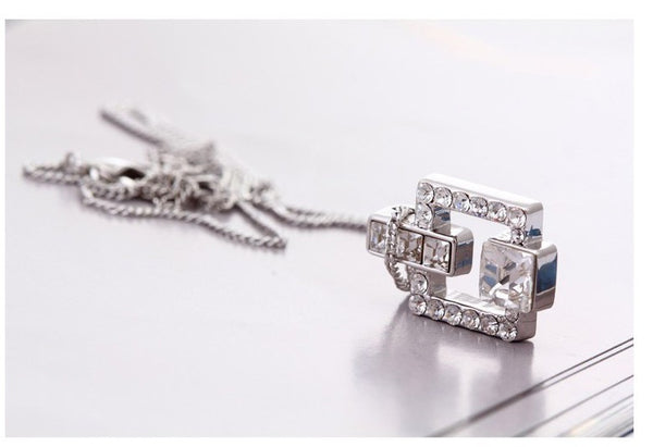 NLFA070 Fancy Retangles Pendant Necklace