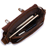 Classic Durable Solid Brown Messenger Briefcase