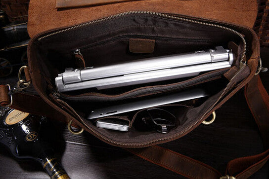 Fashionable Quintessential Solid Brown Briefcase Messenger
