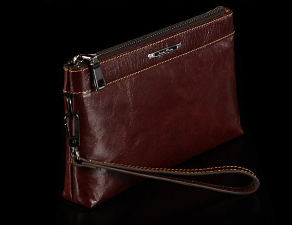 Casual Durable Waxy Leather Wristlet Wallet