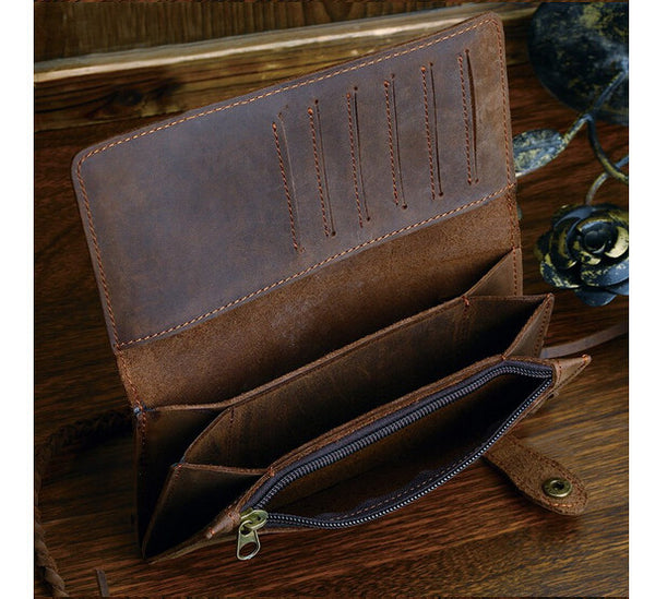 Charm Solid Brown Long Size Wallet