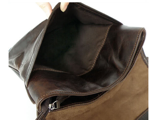 Modern European Style Solid Chocolate Briefcase Messenger