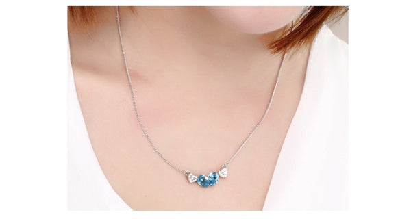 NLFA122 Fashionable Angel Linked Hearts Pendant Necklace