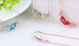 NLFA122 Fashionable Angel Linked Hearts Pendant Necklace