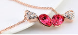 NLFA122 Fashionable Angel Linked Hearts Pendant Necklace