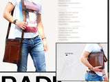 Fashion Dark Edges Brown Briefcase Messenger Bag