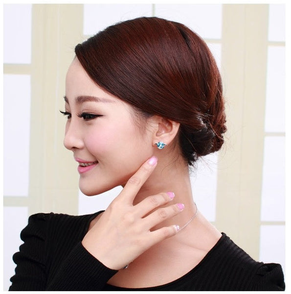 ERFA205 Fashion Charm Angel with Wings Stud Earrings