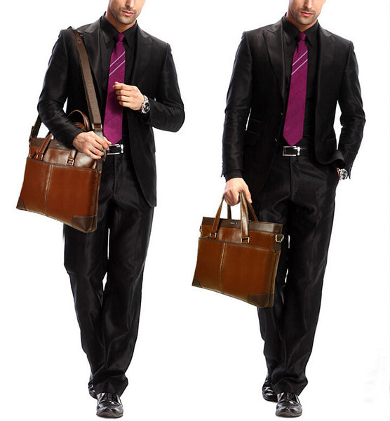 Fashion Dark Edges Brown Briefcase Messenger