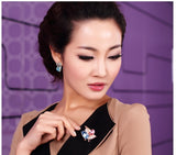 ERFA230 Trendy Charm Jade Rabbit Stud Earrings