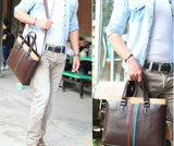 Fashion Beige Top Brown Crossbody Briefcase
