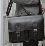 Vintage Solid Roomy Briefcase