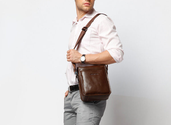 Vintage Solid Roomy Brown Messenger