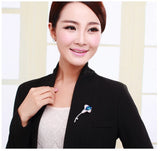 JRFBC003 Fashion Charm Blue Rose Brooch