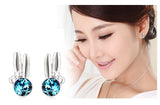 ERFA194 Fashion Charm Jade Rabbit Stud Earrings