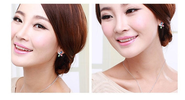ERFA213 Fashion Charm Big Colorful Pinwheel Stud Earrings