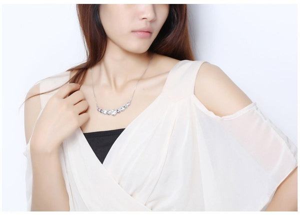 NLFA030 Charm Water Drop Link Pendant Necklace