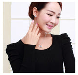 ERFA201 Fashion Charm Water Lily Stud Earrings