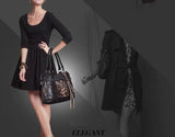 Tasseled Leopard Black Tote Bag