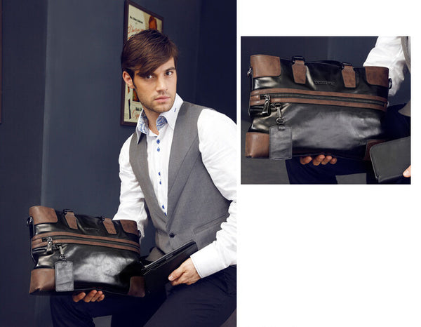 Fashion Coffee Edges Black Briefcase