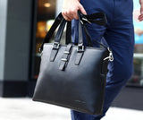 Fashion Solid Roomy Black Briefcase
