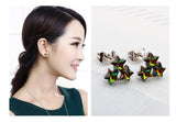 ERFA222 Fashion Charm Triangle of Stars Stud Earrings