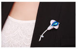 JRFBC003 Fashion Charm Blue Rose Brooch