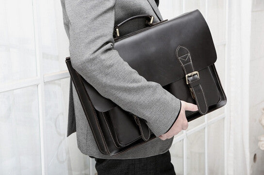 Vintage Solid Roomy Briefcase