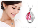 NLFA195 Fashion Heart with Leaf Pendant Necklace