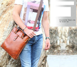 Vintage Durable Roomy Solid Brown Messenger