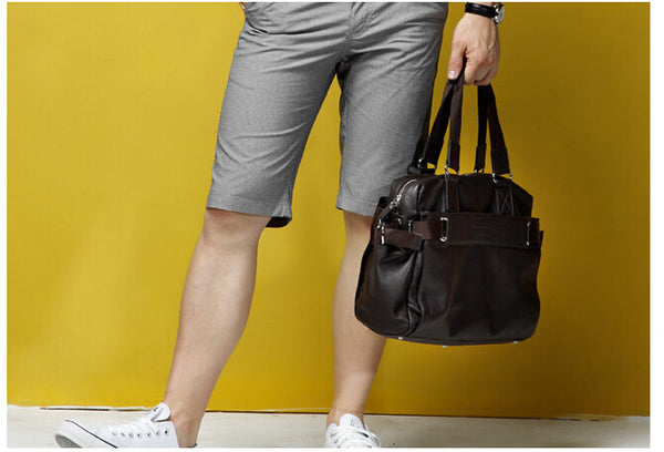 Fashion Solid Durable Brown Duffle Travel Bag