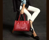 Quintessential Crocodile grain Mesh Tote Bag