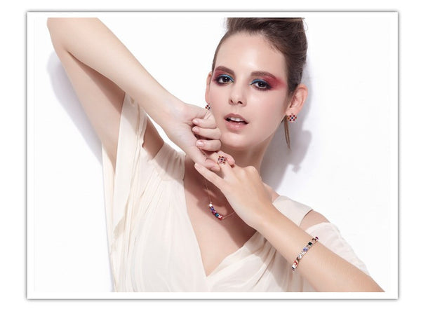 NLFA008 Charm Rectangles Chain Pendant Necklace