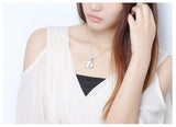 NLFA015 Charm Three Clovers Flower Lotus Pendant Necklace