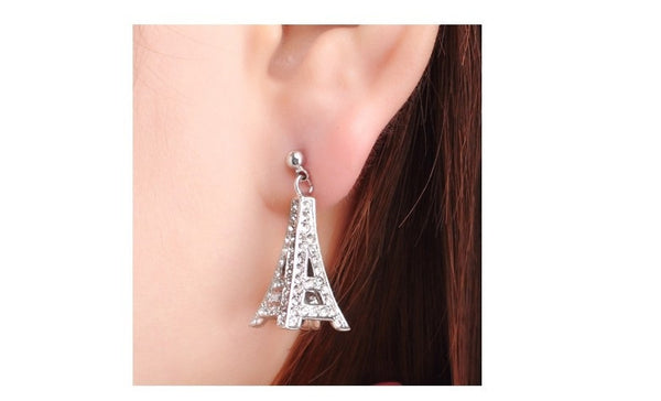 ERFA101 Classical Charm Eiffel Tower Stud Earrings