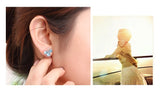 ERFA080 Fashion Charm Three-leaf Flower Stud Earrings