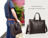 Fashion Solid Roomy Black Briefcase