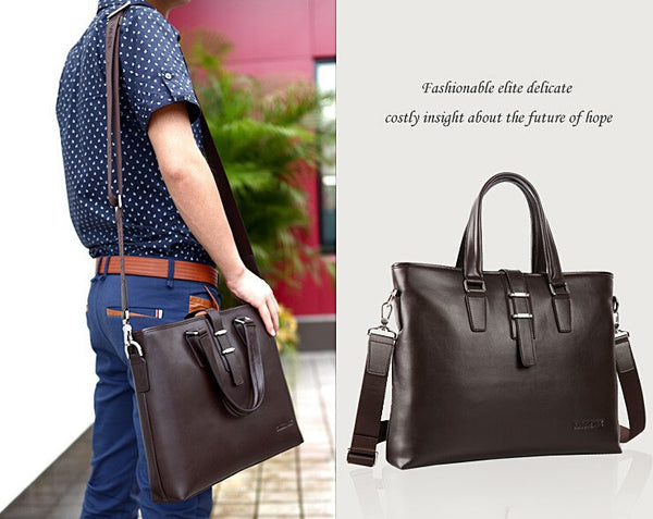 Fashion Solid Roomy Black Briefcase