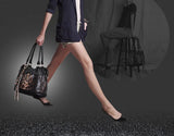 Tasseled Leopard Black Tote Bag