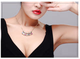 NLFA086 Fancy Linked Water Drops Pendant Necklace