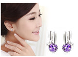 ERFA194 Fashion Charm Jade Rabbit Stud Earrings
