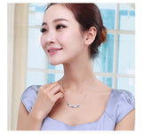 NLFA314 Trendy Five Linked Water Drops Pendant Necklace