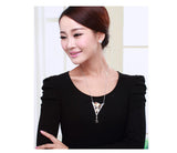 NLFA309 Trendy Charm Stones Pendant Necklace Sweater Chain